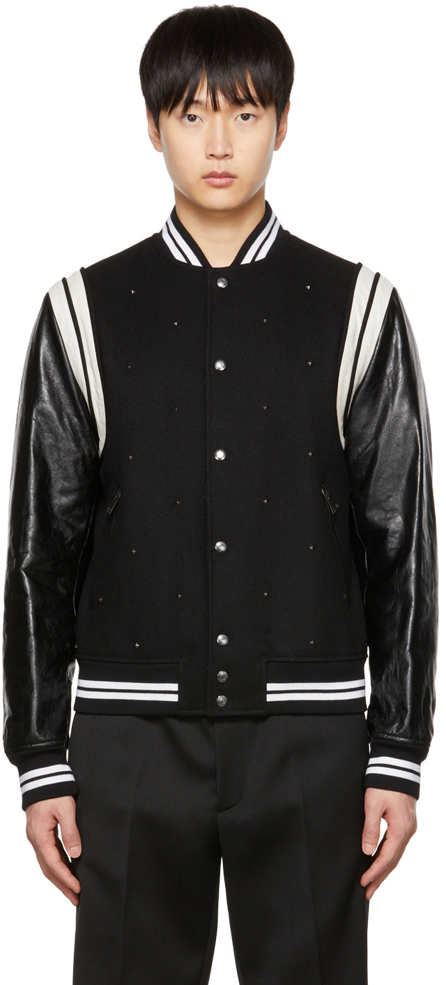 Valentino Black Rockstud Leather Jacket