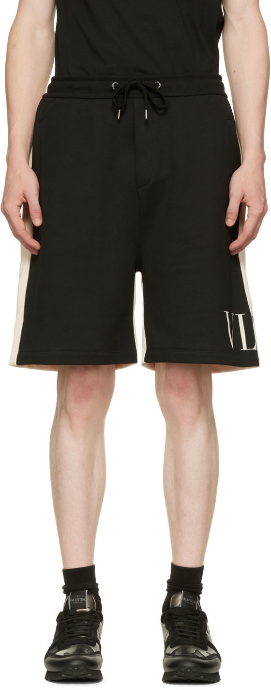 Valentino Black & Off-White 'VLTN' Shorts