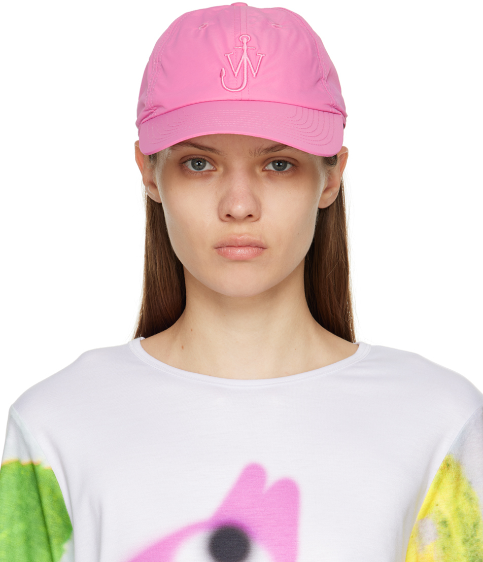 JW ANDERSON PINK EMBROIDERED CAP