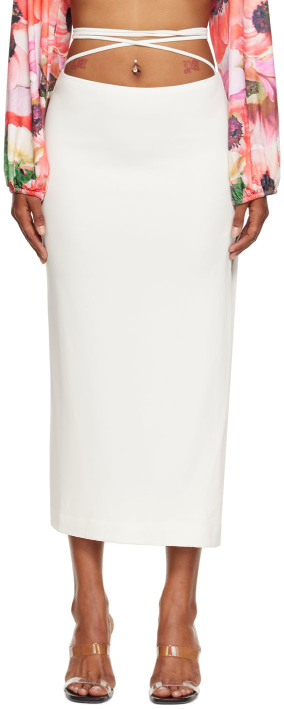 White Rip Tide Midi Skirt