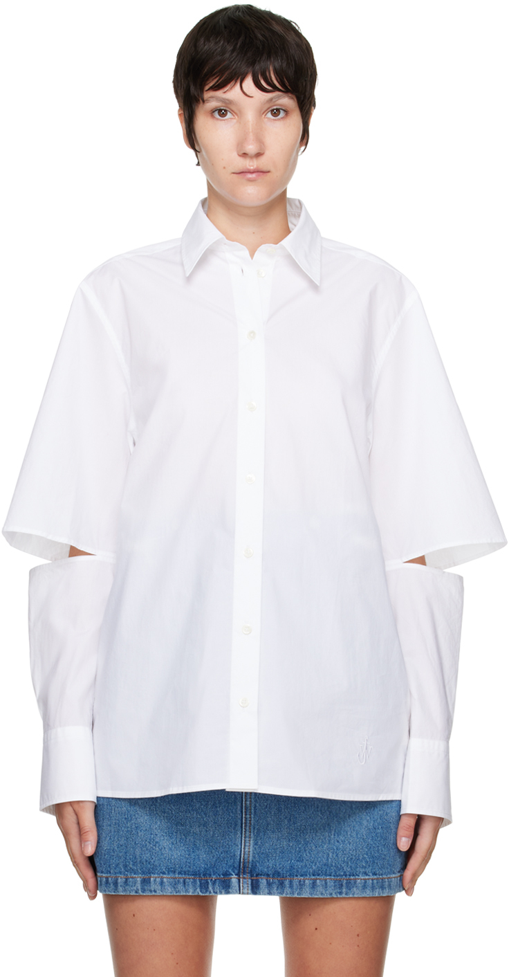 Jw Anderson White Cutout Shirt In 001 White