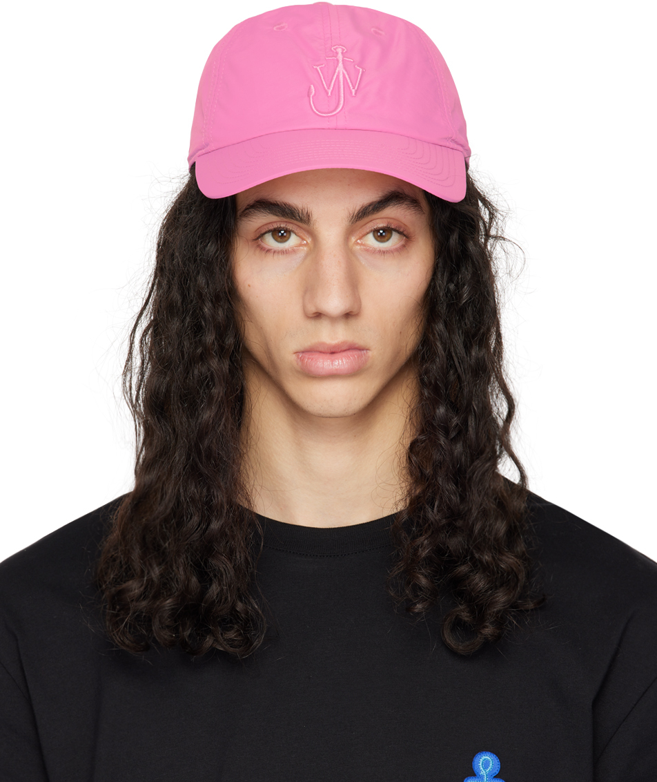JW ANDERSON PINK EMBROIDERED CAP