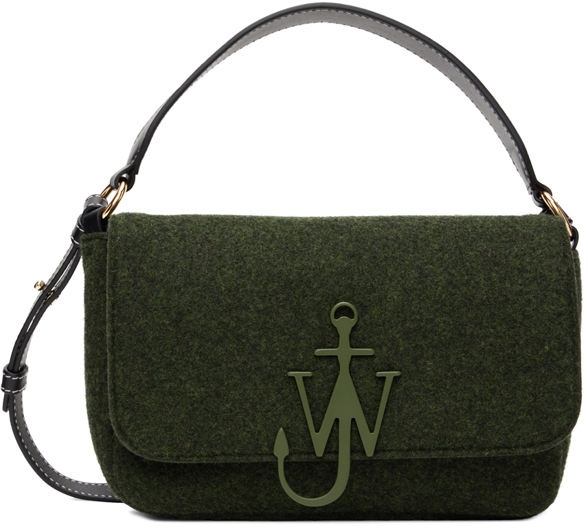 Green Midi Anchor Shoulder Bag In 598 Dark Olive