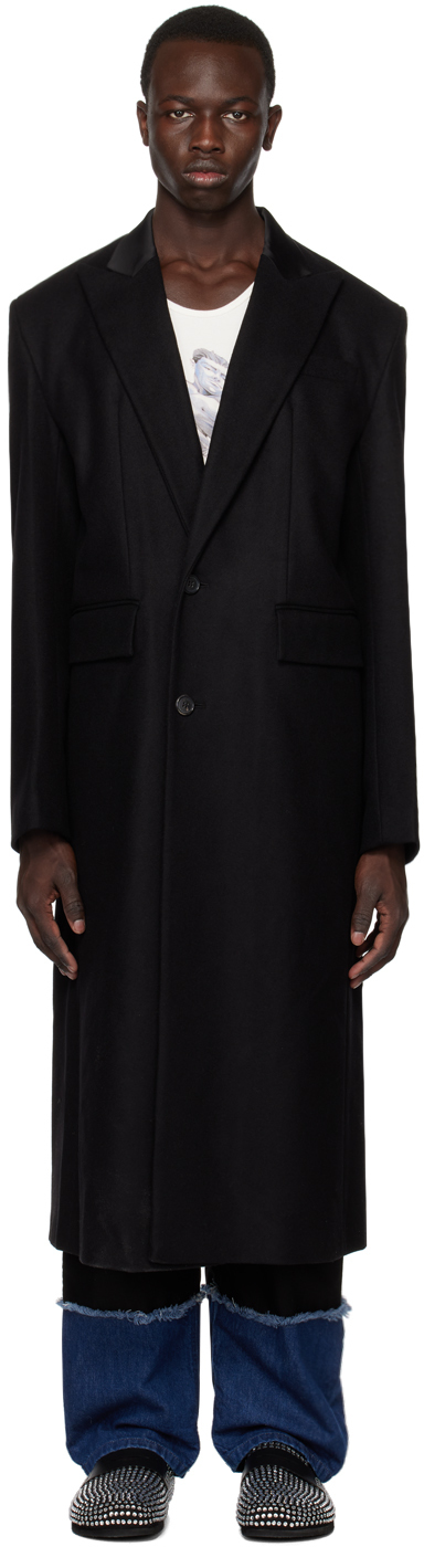 Jw Anderson Black Two-button Coat In 999 Black