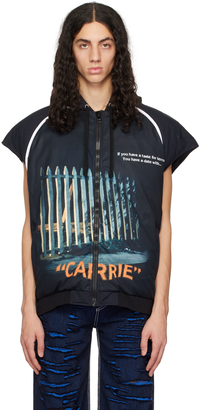 JW Anderson Black 'Carrie' Gate Printed Vest