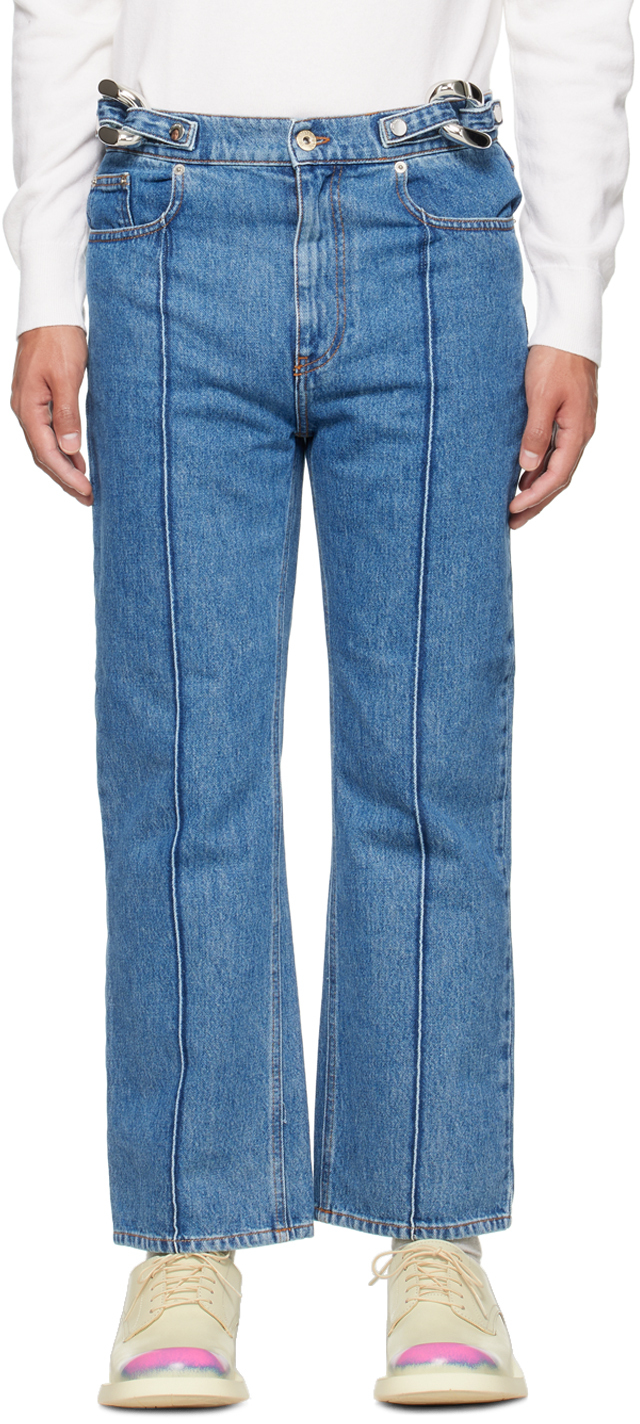 JW Anderson Blue Chain Link Jeans