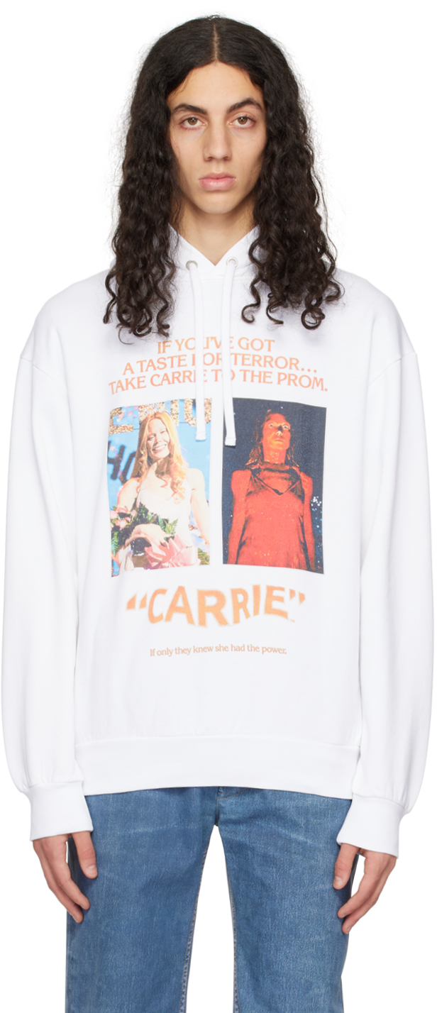 Jw Anderson Men's Carrie Poster Hoodie In White