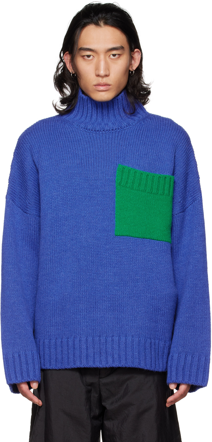 Blue Patch Turtleneck