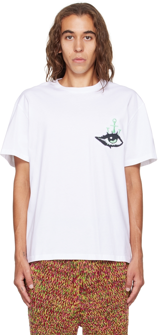 JW Anderson: White Eye T-Shirt | SSENSE