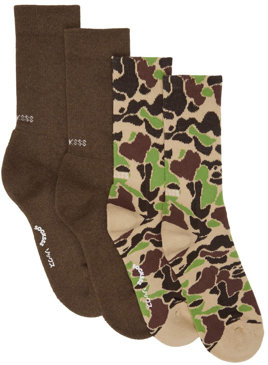 Two-Pack Brown Socks