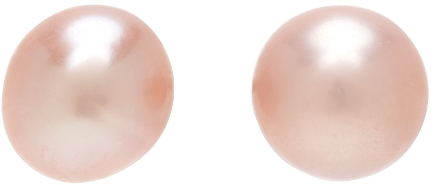 Hatton Labs Silver & Pink Pearl Stud Earrings