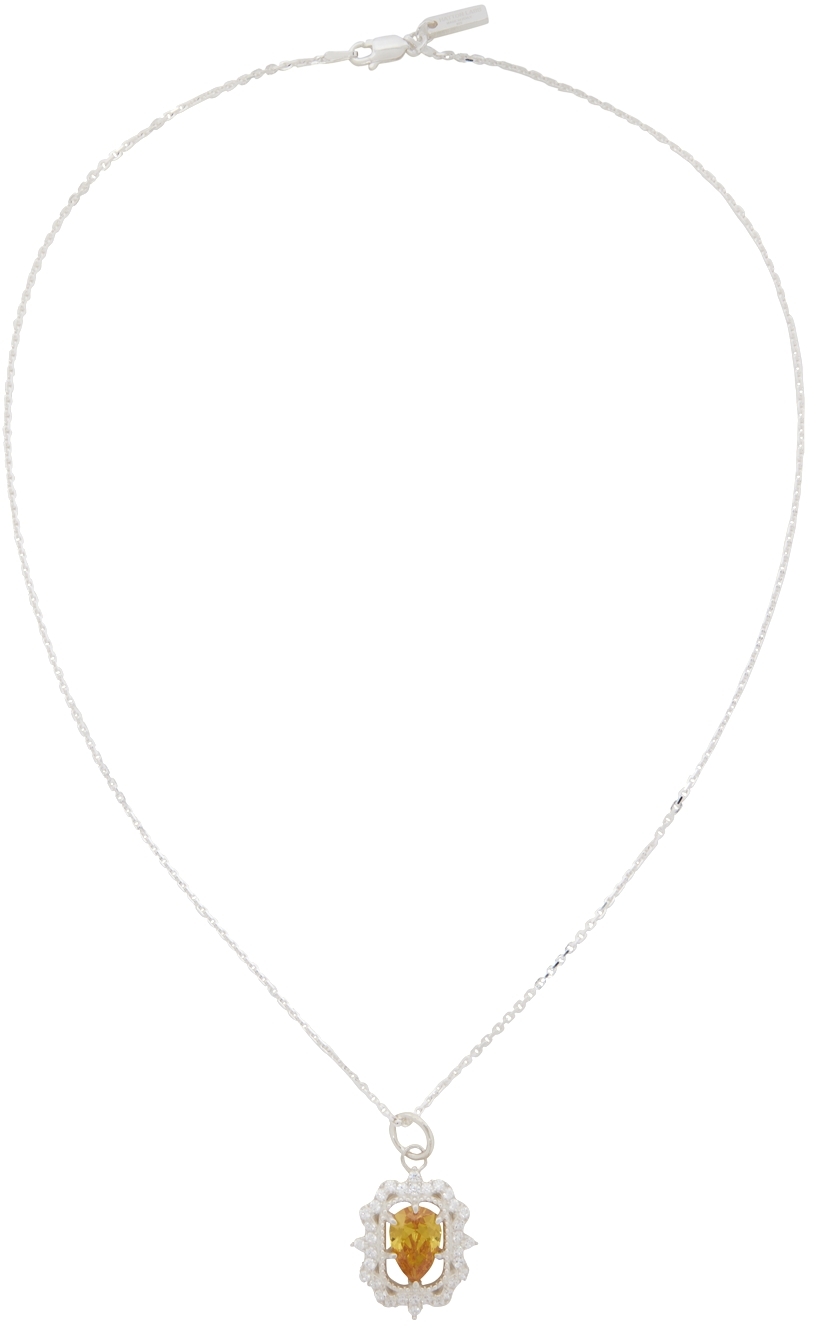 Hatton Labs Silver & Yellow Pear Necklace