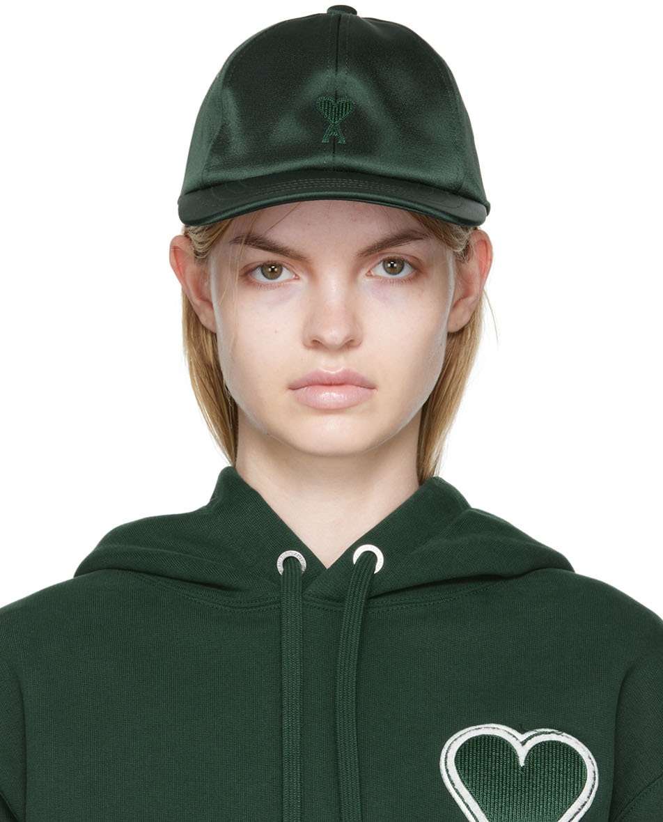 SSENSE Exclusive Green Tonal Cap SSENSE Women Accessories Headwear Caps 