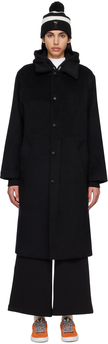 AMI Alexandre Mattiussi: Black Puma Edition Coat | SSENSE