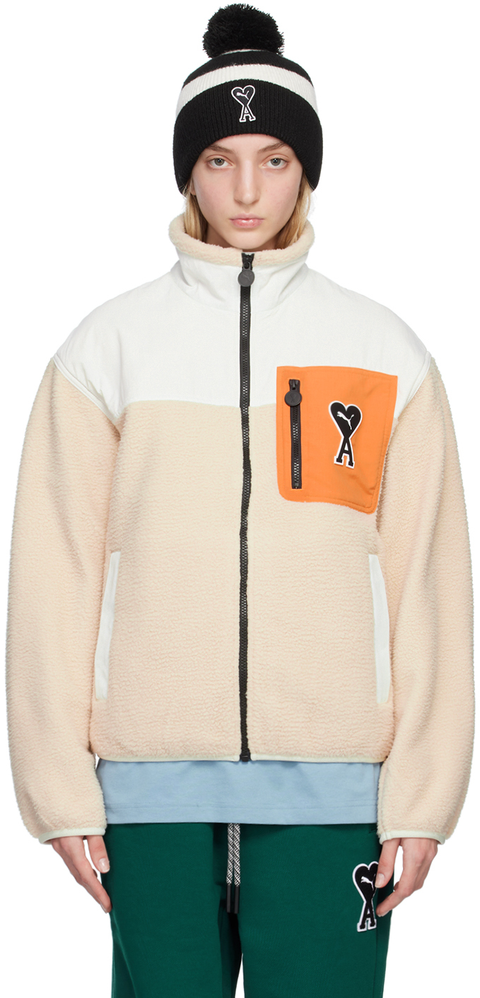 Ami Alexandre Mattiussi Beige Puma Edition Zip Jacket In 67 Light Sand