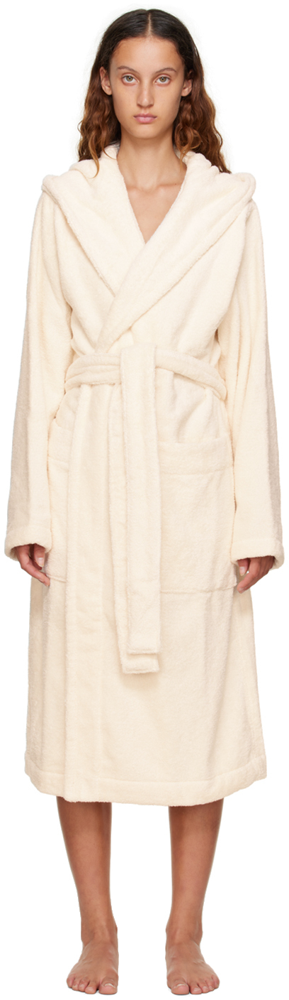Tekla Off-White Hooded Robe