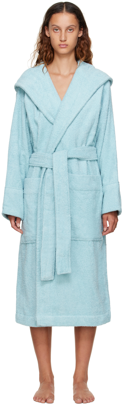 Ssense Donna Abbigliamento Abbigliamento per la notte Accappatoi e vestaglie Blue Hooded Robe 