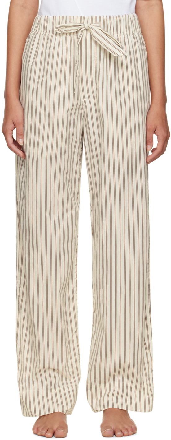 Tekla White Striped Pyjama Pants