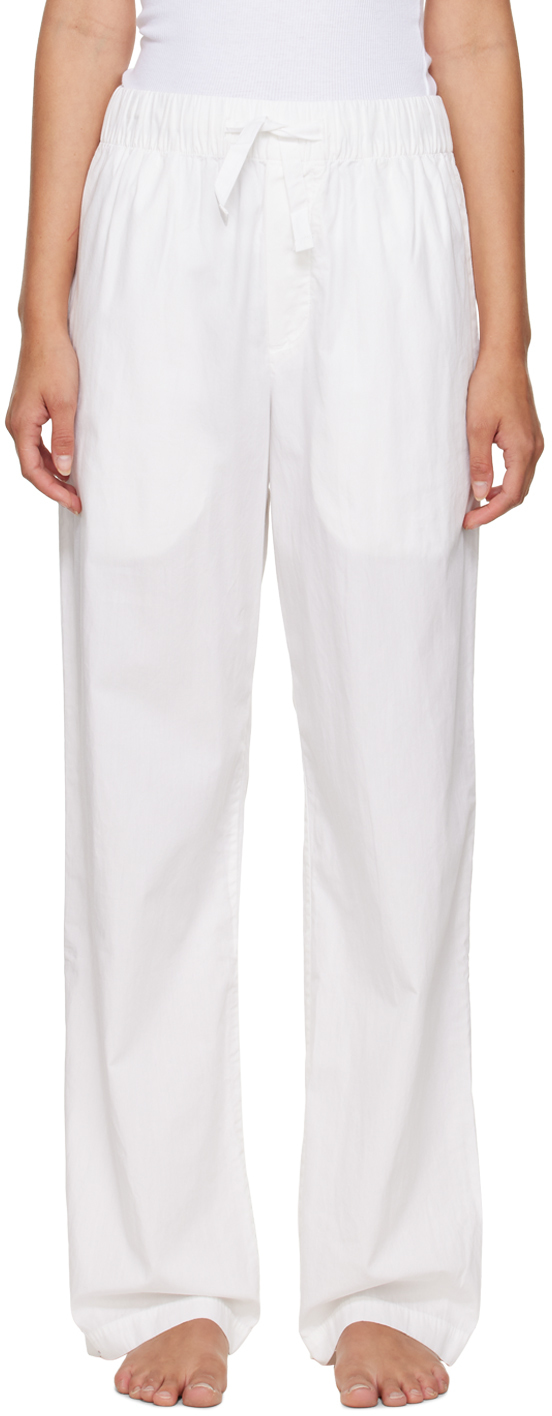 Tekla White Drawstring Pyjama Pants