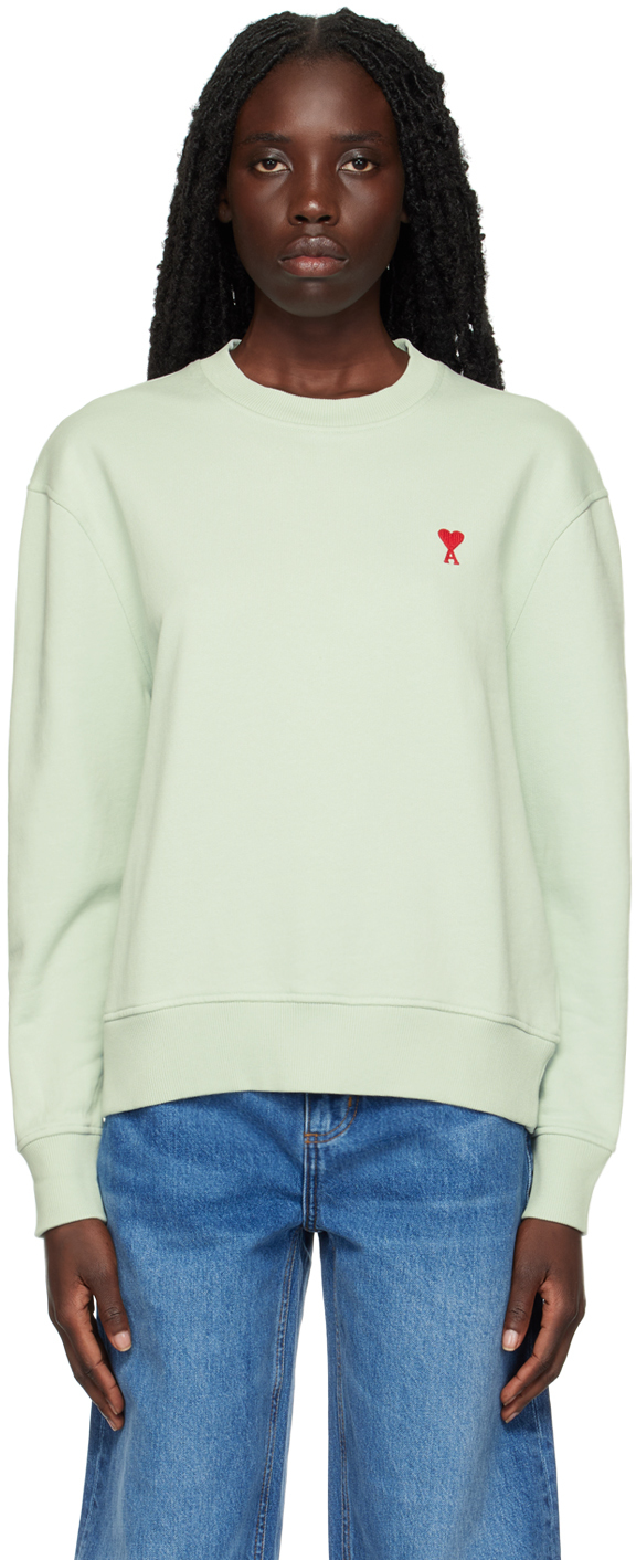 Green Small Ami de Cœur Sweatshirt by AMI Paris on Sale