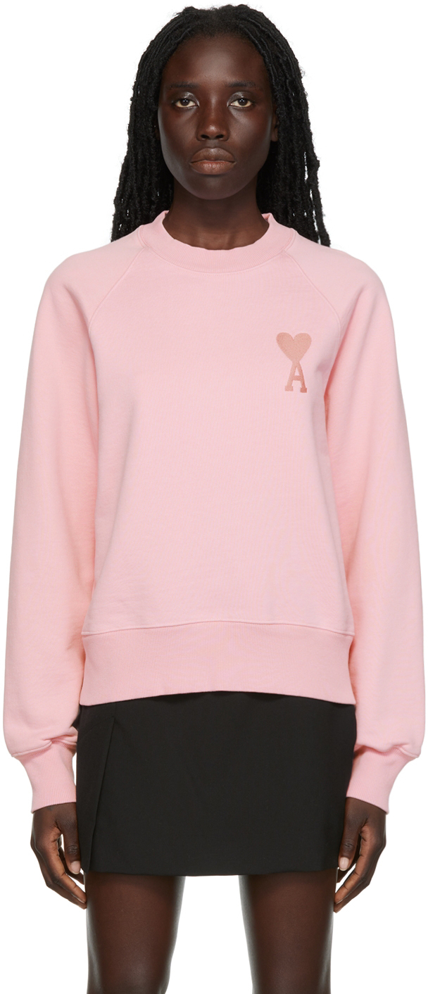 Pink Ami de Cœur Sweatshirt by AMI Alexandre Mattiussi on Sale