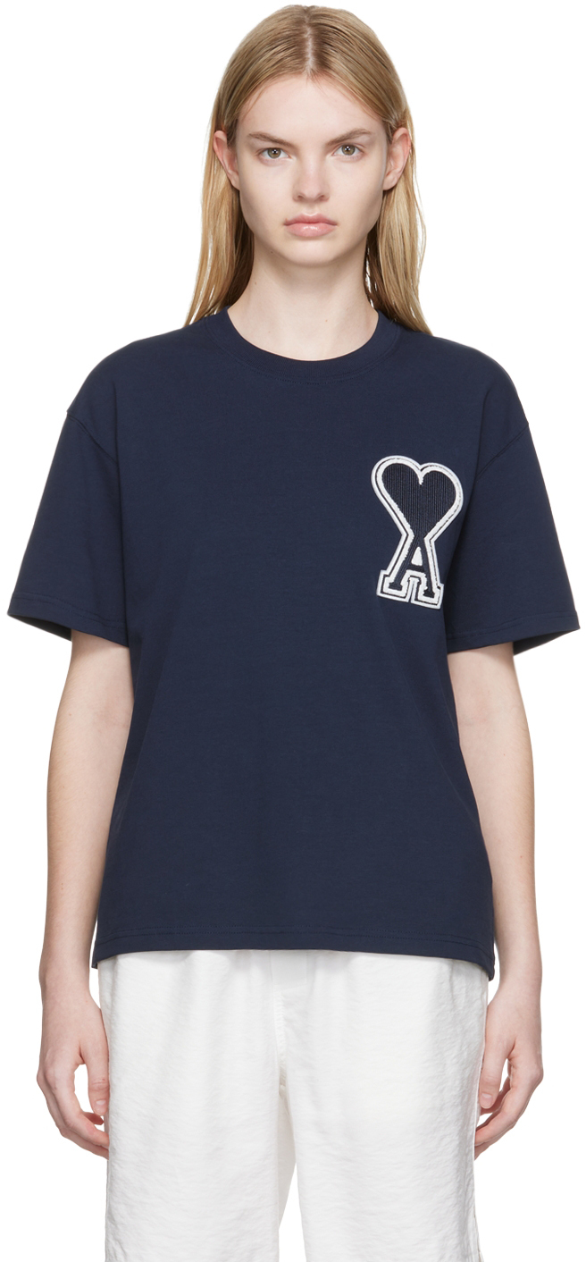 AMI Alexandre Mattiussi SSENSE Exclusive Navy Cotton T-Shirt