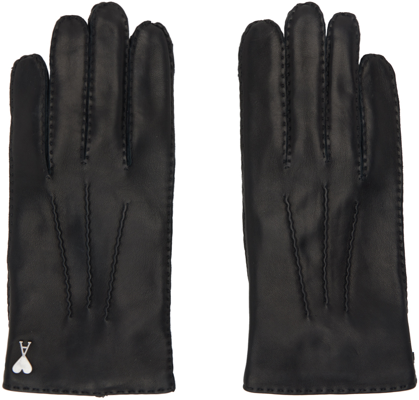 Black Hardware Gloves by AMI Alexandre Mattiussi on Sale