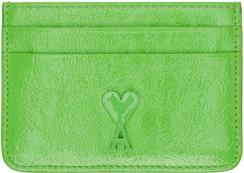Green Ami de Coeur Card Holder Ssense Uomo Accessori Borse Portafogli e portamonete Portacarte 