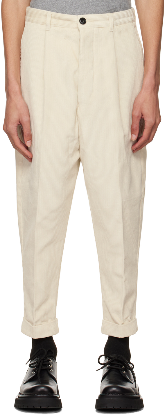 Off-White Carrot Oversized Trousers by AMI Paris on Sale