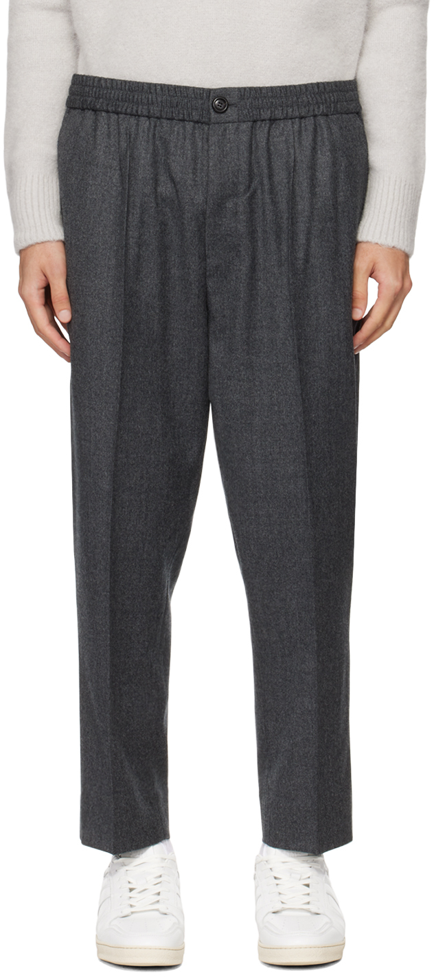 Ami Alexandre Mattiussi Gray Cropped Trousers In Grey/050