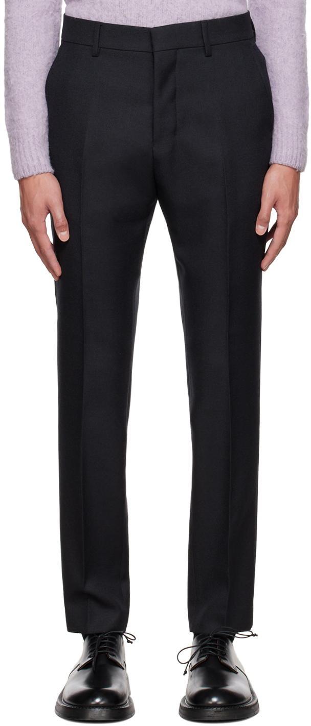Worsted Stretch Wool Punk Stud Cigarette Trousers Black  Men Dsquared2  Pants  LudovicoVoncini