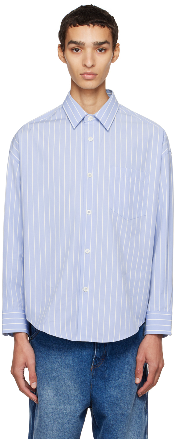 AMI Paris striped button-up shirt - Blue