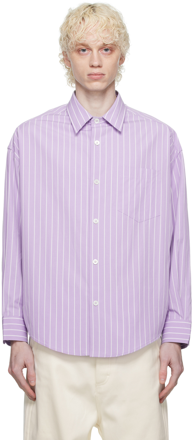 AMI Alexandre Mattiussi: Purple Boxy Shirt | SSENSE UK