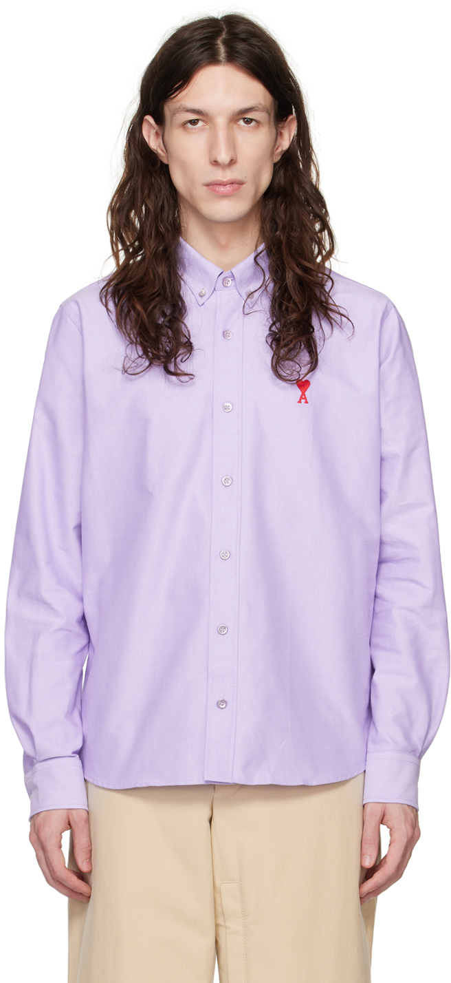 AMI Alexandre Mattiussi Purple Ami de Caur Shirt