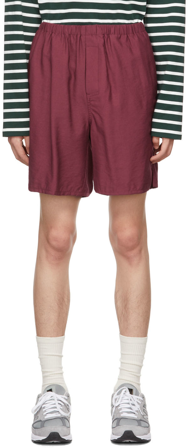 SSENSE Exclusive Burgundy Shorts