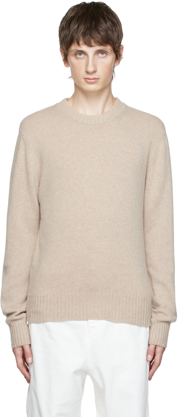 Beige Ami de Cœur sweater by AMI Alexandre Mattiussi on Sale