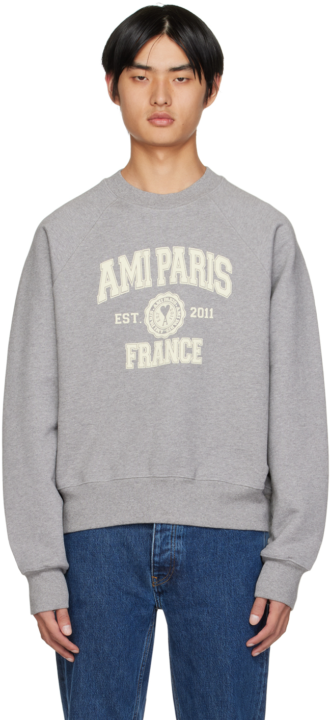 AMI Alexandre Mattiussi Gray 'Ami Paris' Sweatshirt