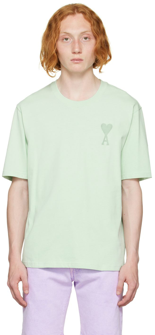 AMI Alexandre Mattiussi Green Ami De Caur T-Shirt