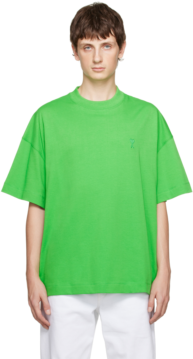 Ami Alexandre Mattiussi Green Ami De Cœur T-shirt In Green/300