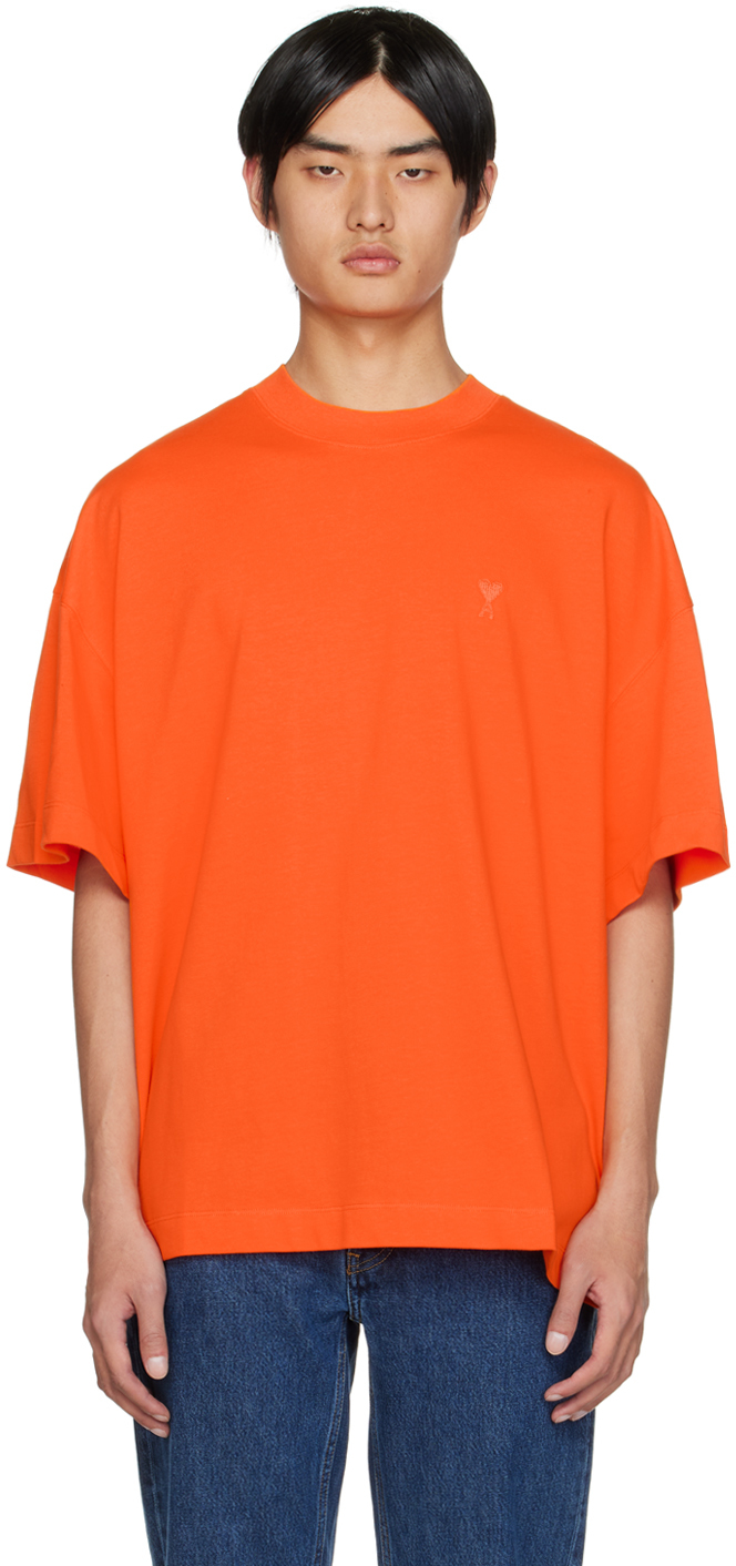 AMI Alexandre Mattiussi Orange Ami De Caur T-Shirt
