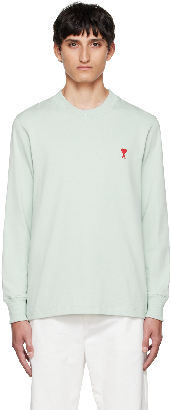 AMI Alexandre Mattiussi Green Ami De Caur Long Sleeve T-Shirt