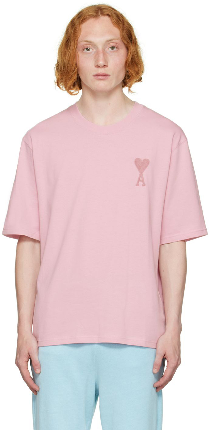 AMI Alexandre Mattiussi Pink Ami De Caur T-Shirt