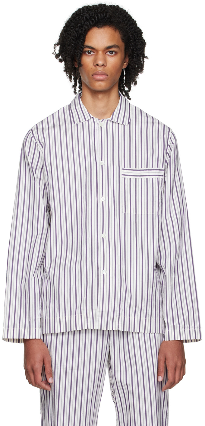 Purple Stripe Long Sleeve Pyjama Shirt