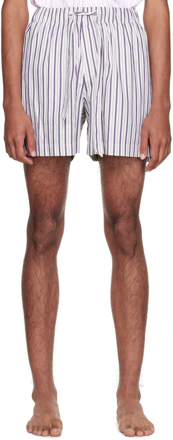 Homme Vêtements Vêtements de nuit Short de pyjama mauve à rayures Coton Tekla pour homme 