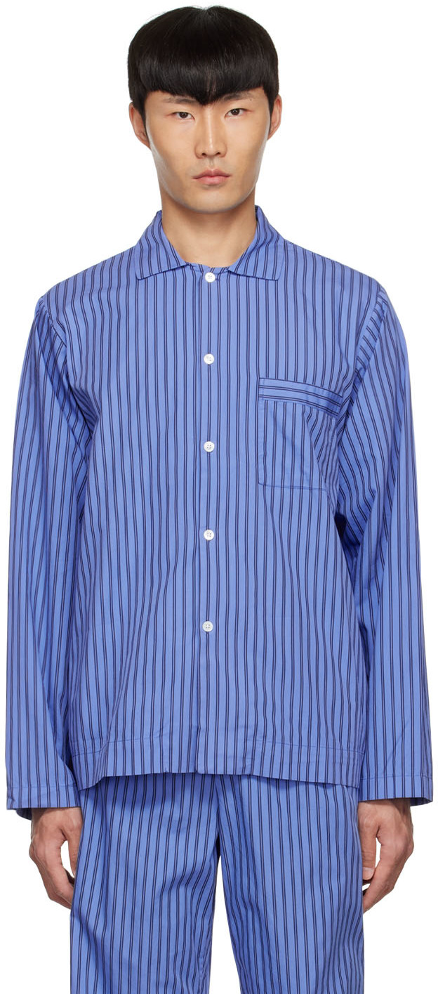 Blue Organic Cotton Pyjama Shirt Ssense Uomo Abbigliamento Abbigliamento per la notte Pigiami 