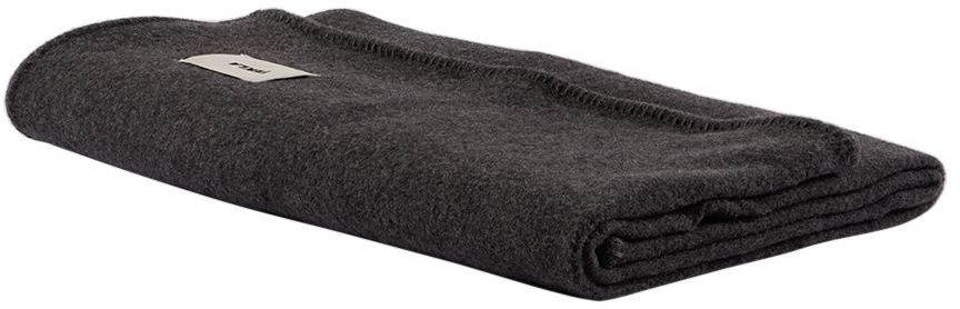 Tekla Gray Pure Wool Blanket In Grey Melange