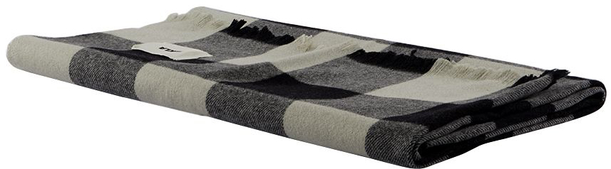 Tekla Black & White Gingham Blanket In Black