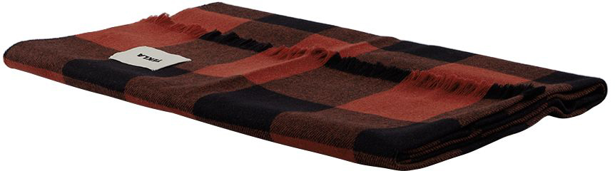 Tekla Red & Black Gingham Blanket In Red