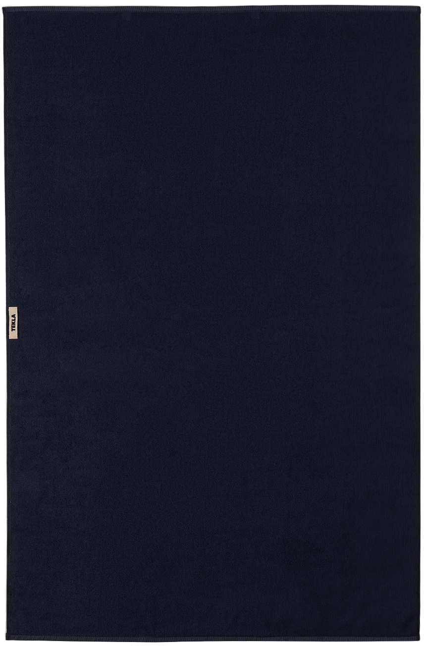 Tekla Ssense Exclusive Navy Bath Sheet In Blue