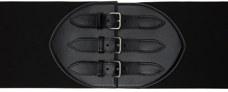 ALAÏA Black Three-Buckle Corset Belt
